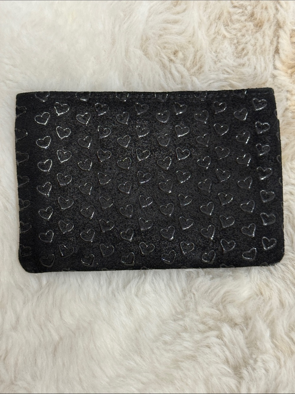 Black Heart-Embossed Ladies card holder